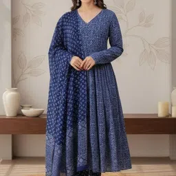 Anouk Women Ethnic Motifs Printed Panelled Kurta with Trousers & With Dupatta-picture-30