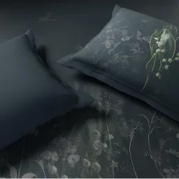 SPACES Elegance Noir Indian Teal Cotton Breathable Digitally Floral Printed Large Bedsheet image 4