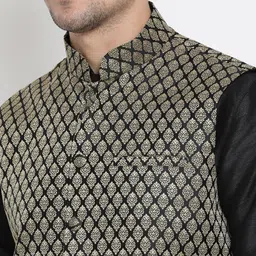 VASTRAMAY Men Woven Design Nehru Jacket image 2