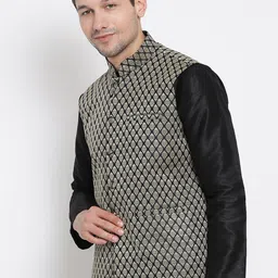 VASTRAMAY Men Woven Design Nehru Jacket image 5