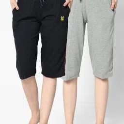 mack jonney VIMAL JONNEY Women Pack of 2 Solid Lounge Pants-picture-35