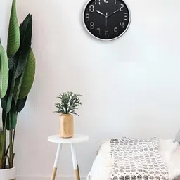 RANDOM Black & Grey Printed Contemporary Wall Clock image 2