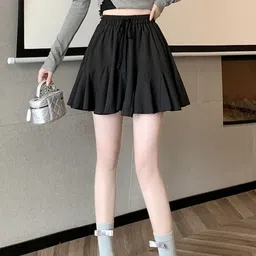 StyleCast Gathered Or Pleated Mini Trendy Flared Skirt-picture-33