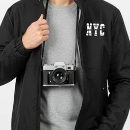 Greylongg Men Typography Lightweight Bomber Jacket image 3