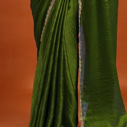 LOROFY Beads and Stones Embroidered Border Pure Silk Bomkai Silk Saree image 3