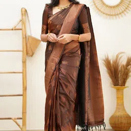Areca Designer Polka Dot Pure Silk Designer Banarasi Saree-image-74