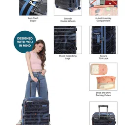 uppercase JFK Printed Hard-Sided Trolley Bag image 3