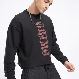 glitchez Downtown Saavvy Printed Cotton Terry Relaxed Fit Sweatshirt image 5