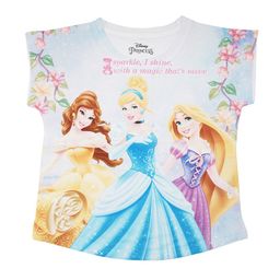 Disney by Wear Your Mind Girls Blue & White Disney Princess Printed Top-picture-17