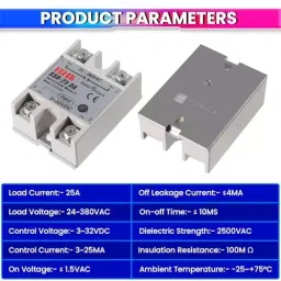 amiciSmart Solid State Relay 25 Amp 3-32 V DC Input, Controls 24-380 V AC Devices, 1xSSD-RLY-25A image 4