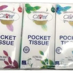 Claret 2-Ply Soft & Hygienic Face Tissues - 10 Pulls per Pack, 10 Packets - Easy to Carry Pocket Hanky for Women, Men & Kids - Travel-Friendly (Pack of 2) image 1