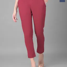 Comfort Lady Women Pack Of 2 Cotton Mid-Rise Trousers-picture-38