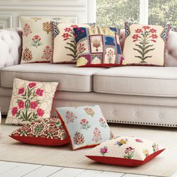 Sej by Nisha Gupta Ethnic Motif Premium  Cushion Covers  Pack of 8 - Pink-picture-29
