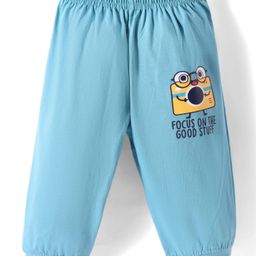 Tango Single Jersey Knit Lounge Pants With Focus On Good Stuff Text Print - Light Blue-picture-8
