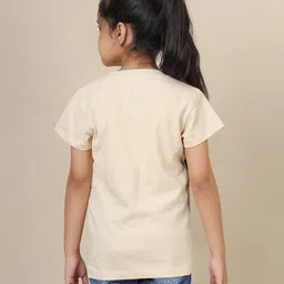 Kidsville Warner Bros Featuring Half Sleeves Tom & Jerry Printed Cotton Tee - Beige image 3
