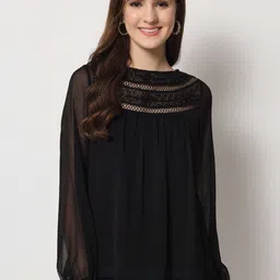 ardita ARDITAWomen Zardozi EmbroideryBlack Chiffon Top-picture-39