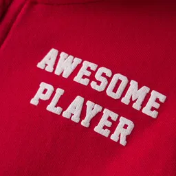 Babyhug Fleece Knit Full Sleeves Front Open Hooded SweatJacket with Tiger Graphic - Red image 4