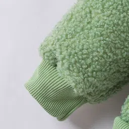Kookie Kids Full Sleeves Hooded Winter Wear Set With Teddy Embroidery - Green image 5