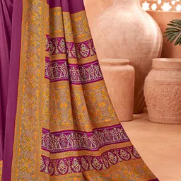 Mitera Ethnic Motifs Poly Crepe Sungudi Saree image 5