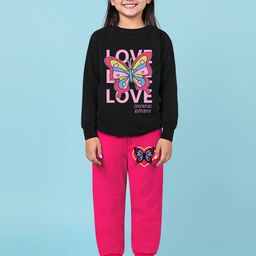 YK X Trampoline Girls Printed Round Neck Sweatshirt With Jogger-picture-3