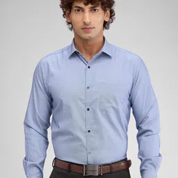 Park Avenue Men Cutaway Collar Solid Slim Fit Formal Shirt-image-35