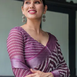 ZIRVI Linen Blend Tussar Saree image 4