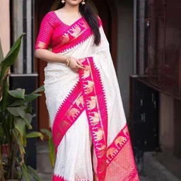 clotheva Ethnic Motifs Zari Art Silk Handloom Saree-picture-41