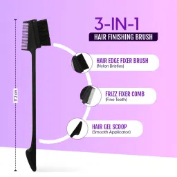 Matra 3 In 1 Slick Hair Finishing Brush Comb For Setting Flyaways, Baby Hair & Frizz Control image 2