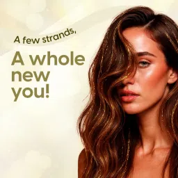 Matra Tinsel Hair Extensions Glitter Highlight Strands Sparkling Colored Fairy Hair Strips - Golden image 2