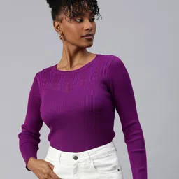 London Rag Geometric Self Design Boat Neck Pullover-picture-37