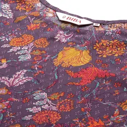 Biba Ethnic Motifs Printed High-Low Hem Kurta with Palazzos image 2