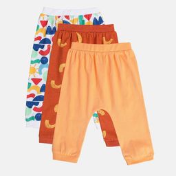 MINI KLUB Boys Pack Of 3 Mid-Rise Cotton Joggers-picture-20