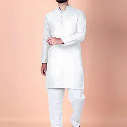 AWM Men Cotton Solid Straight Kurta image 5