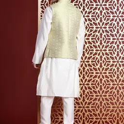 MANQ Ethnic Motifs Woven Design Nehru Jacket image 3