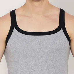 van heusen innerwear Van Heusen Athleisure Men Grey Solid Quick Dry Round Neck Vest IHMVT1LK4560072 image 4