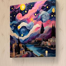 Livin'luxe Blue & Pink Abstract Modern Art Canvas Wall Art-picture-39
