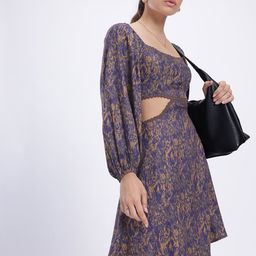 glitchez Painted Persona Lace Inserts & Cut Out Detail A-Line Dress-picture-18