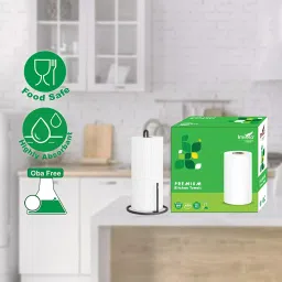 Imvelo 4 Ply Kitchen Tissue Paper Towels 4 Rolls 140 Pulls Per Roll Premium Embossed Paper image 3