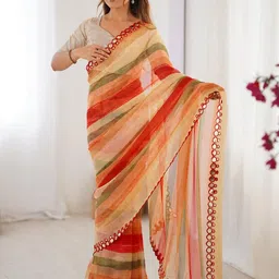 CaniBani Red Poly Chiffon Sarees-picture-34