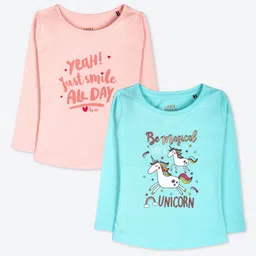 ariel Girls Set of 2 Graphic Round Neck Regular Fit Printed T-shirt image 4