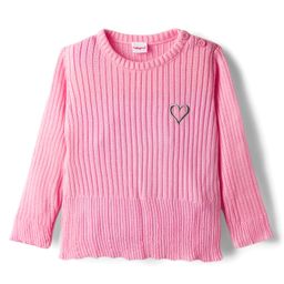 Babyhug Knit Full Sleeves Pullover Sweater with Heart Embroidery - Pink-picture-28