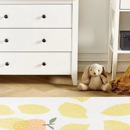 THEGASBH Cream Abstract Printed Cotton Traditional Carpet image 4