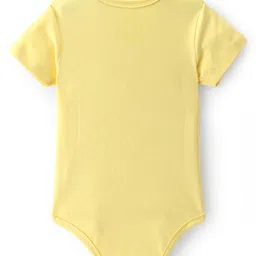 babyoye disney Babyhug Disney Cotton Knit Half Sleeve Onesie with Lilo N Stitch Graphics - Yellow image 2