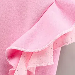 Little Kangaroos Full Sleeves Sweatshirt Heart Applique & Text Print - Pink image 3