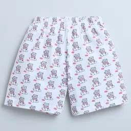 BUMZEE Pack Of 2 Solid & Baby Teddy Bear Printed Shorts - Purple & White image 4