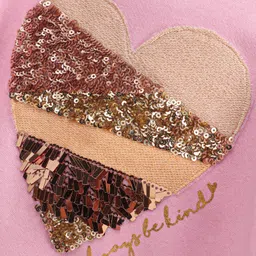 Little Kangaroos Full Sleeves Sweatshirt Heart Applique & Text Print - Pink image 4