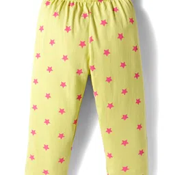 Babyhug Cotton Knit Full Sleeves Front Open Co-ord Night Suit With Star Print - Light Green image 4