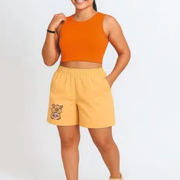 GAB Women Printed High-Rise Shorts-image-95