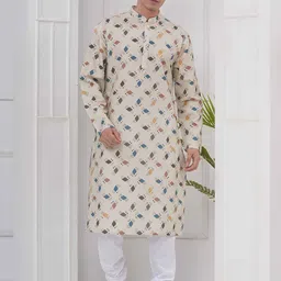 Sethukrishna Men Printed Regular Kurta with Churidar image 2