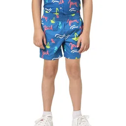 Jack & Jones Junior Half Sleeves Slim Fit Shirt Ship Print - Dark Blue image 5